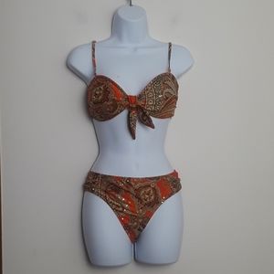 NWOT Baku Australia orange mandala print bikini